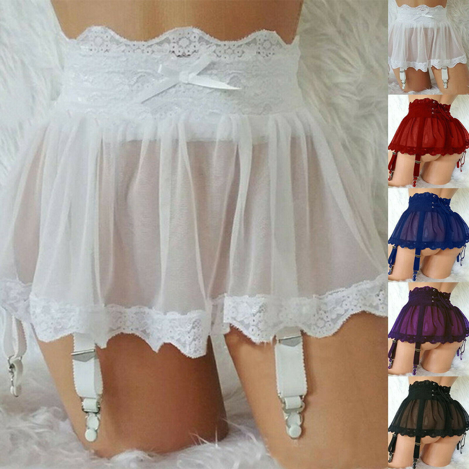 Women Sexy Lingerie High Waist Lace Suspender Belt Garter Stocking Sock Set new