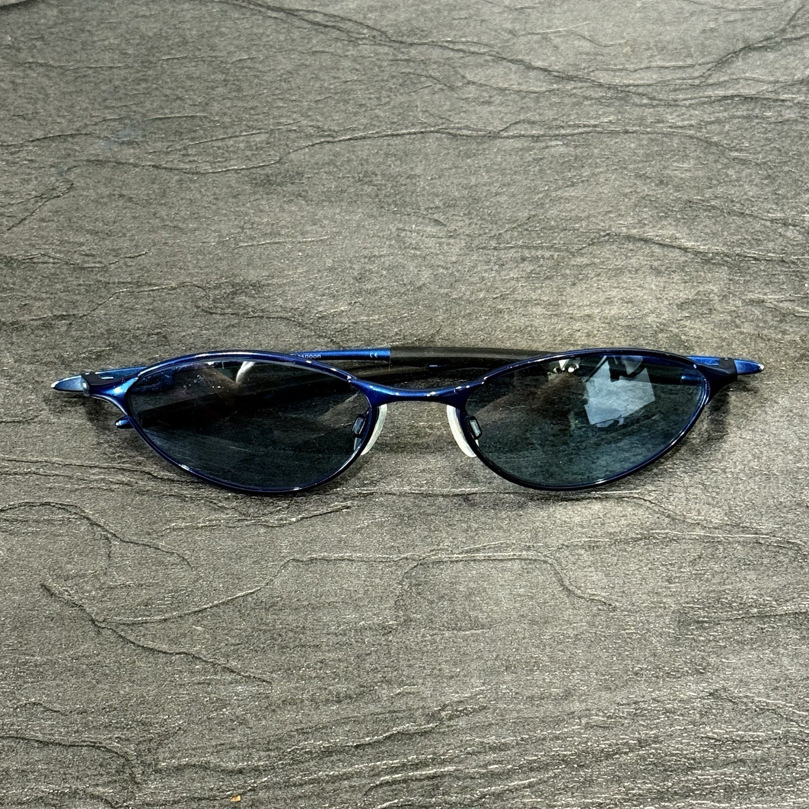 OAKLEY Teaspoon Rare Blue Sunglasses Authentic Fair Condition See Pictures