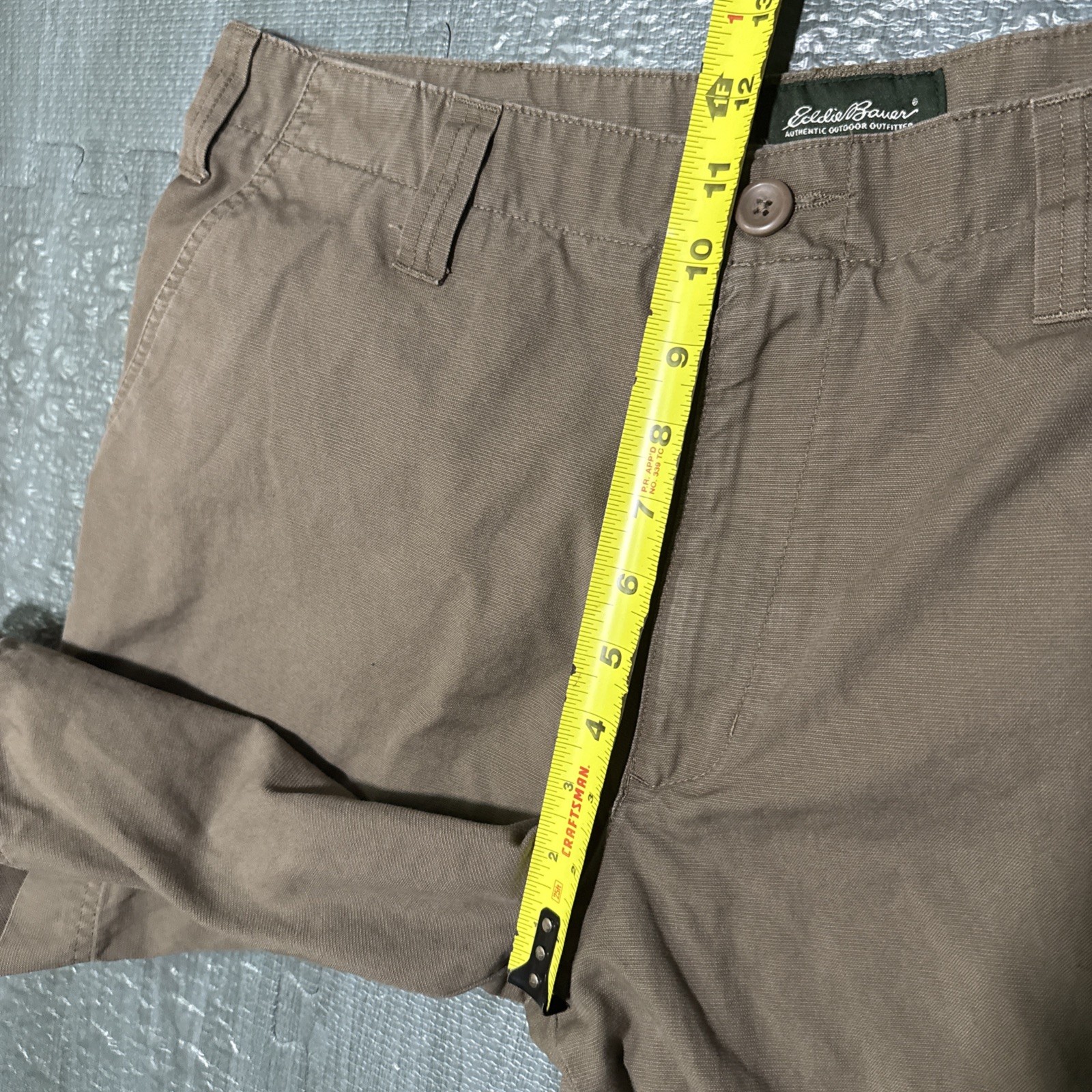 Eddie Bauer Shorts Ripstop Classic Outdoor 10” Men’s 36 Brown Travel Work Cotton