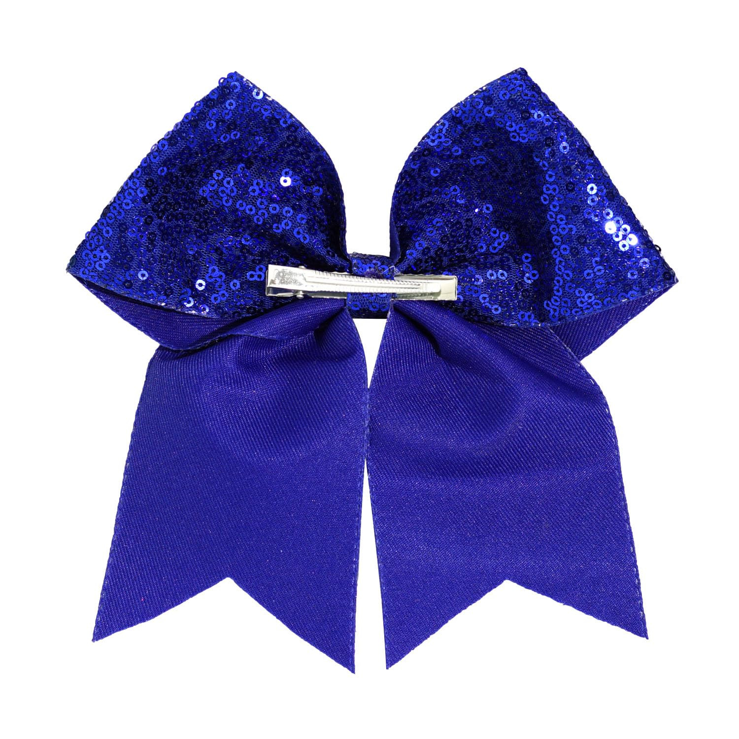 1 Pcs 8″ Large Sequin Cheer Bows Clips, Cheerleading Glitter Hair Bow with Allig