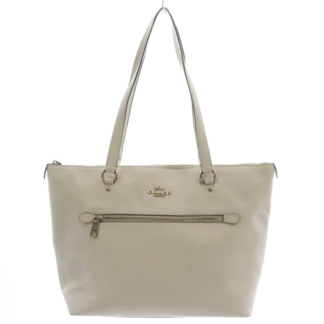 COACH Tote Bag Leather Logo White F79608