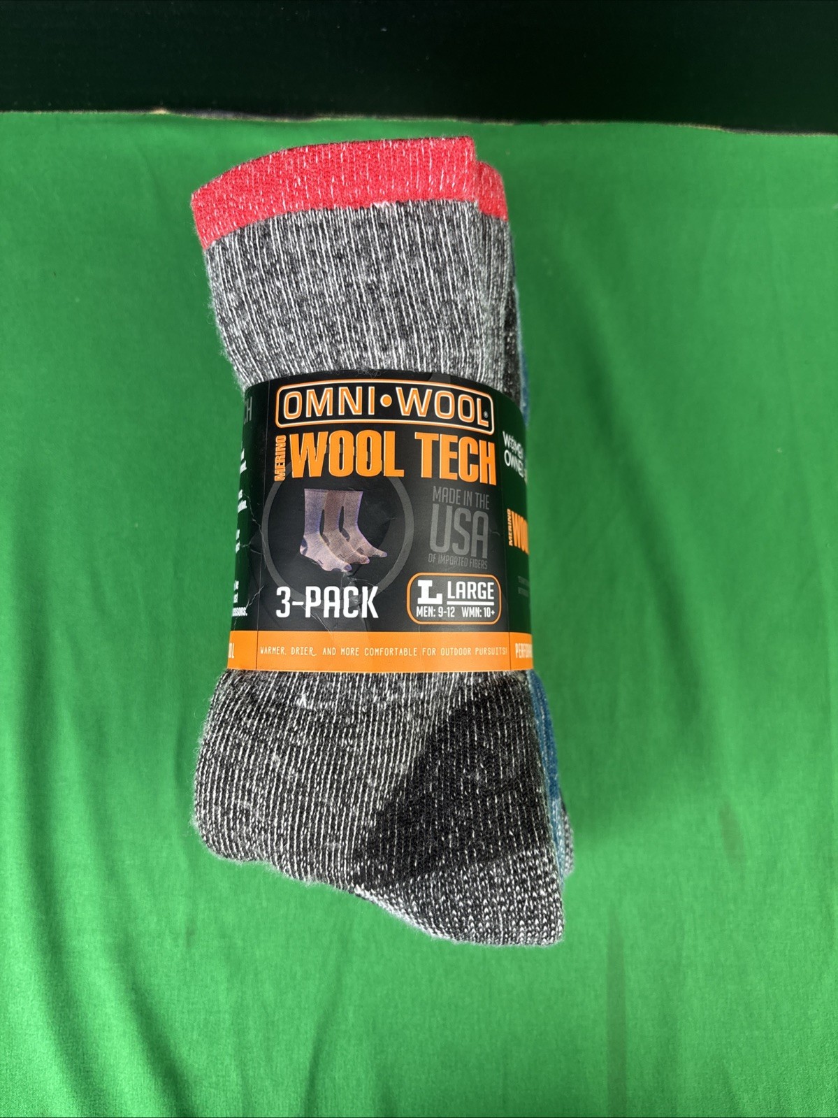 Omniwool 3-Pack Wool Tech Hiking Sock Size M Color Pack