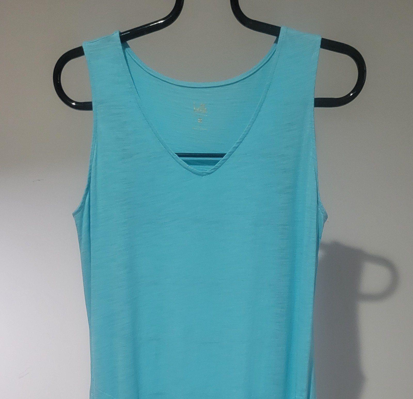 Belle Kim Gravel Size L Turquoise Slub Knit Tank Dress RETIRED A394058 NWOT