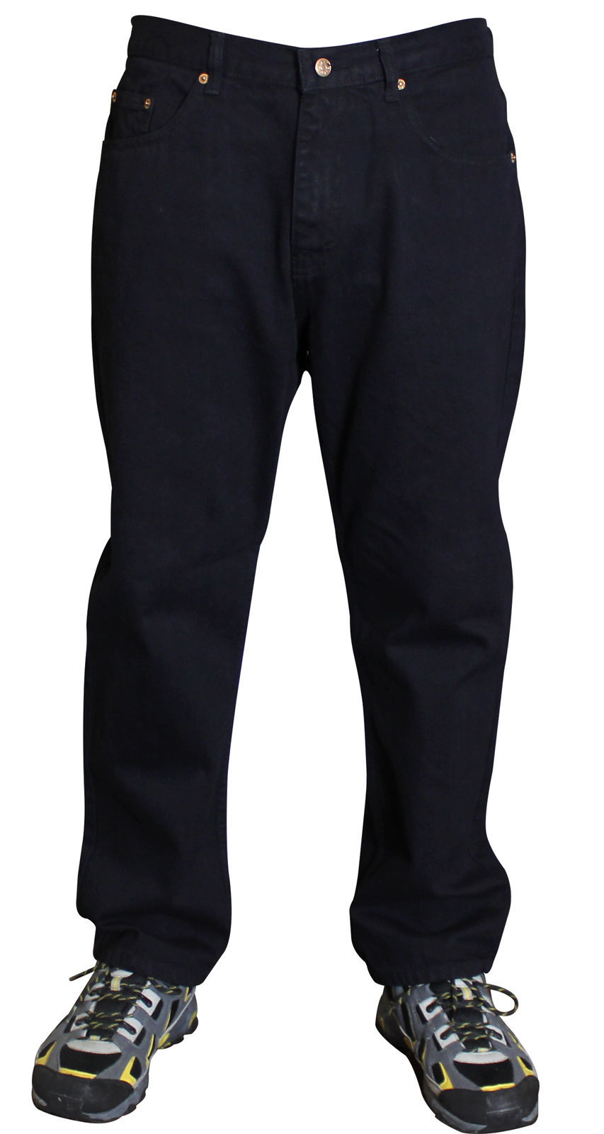 NEW MENS BASIC HEAVY DUTY REGULAR STRAIGHT FIT DENIM JEANS HARD WEARING 30″-48″