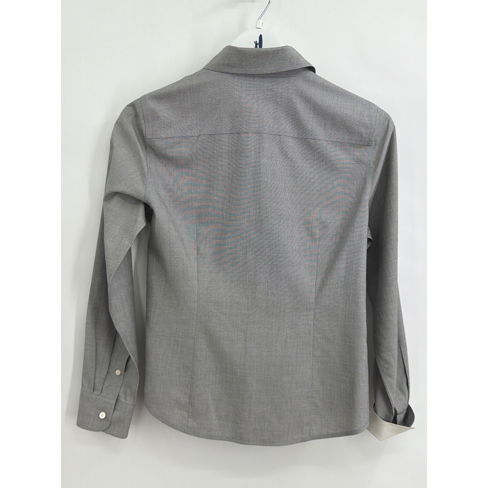 Talbots Petites Grey Wrinkle Resistant Cotton Button Down Shirt Blouse 6P