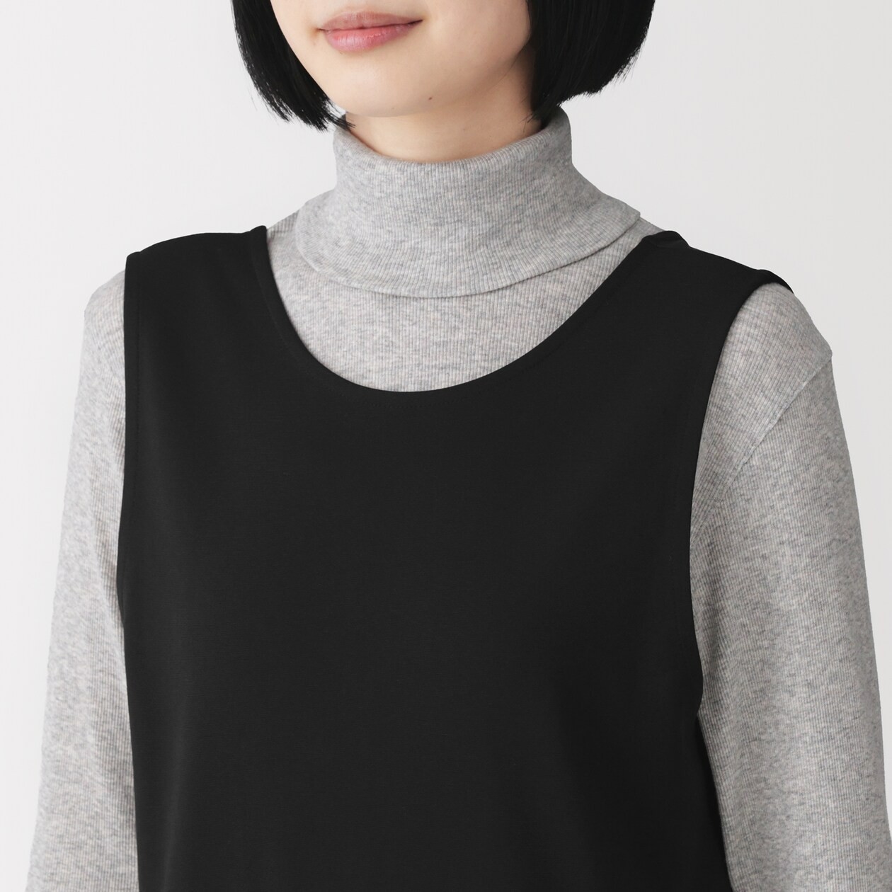 MUJI Womens Smooth Ponte Jumpsuit Charcoal Gray FedEx