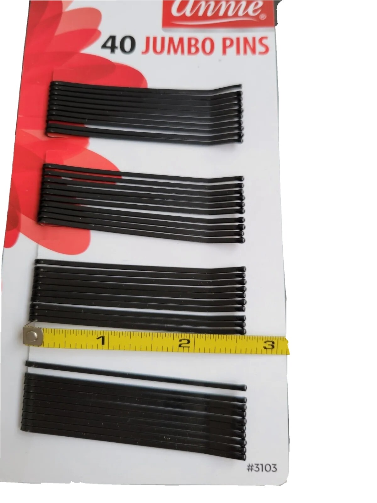 Annie 2 3/4” Bobby Pins Black Hair jumbo Pins Bob Pins 40 Pack