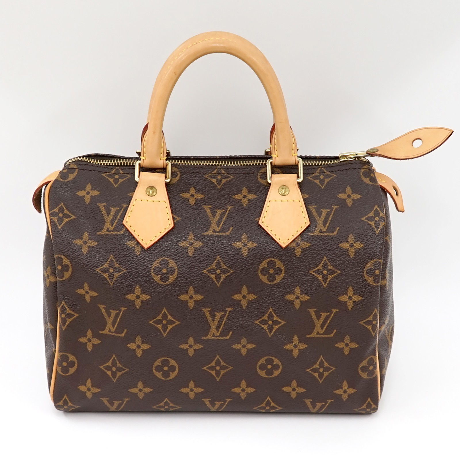 LOUIS VUITTON Speedy 25 Handbag Purse Monogram Canvas M41528 SP1068 w/Padlock
