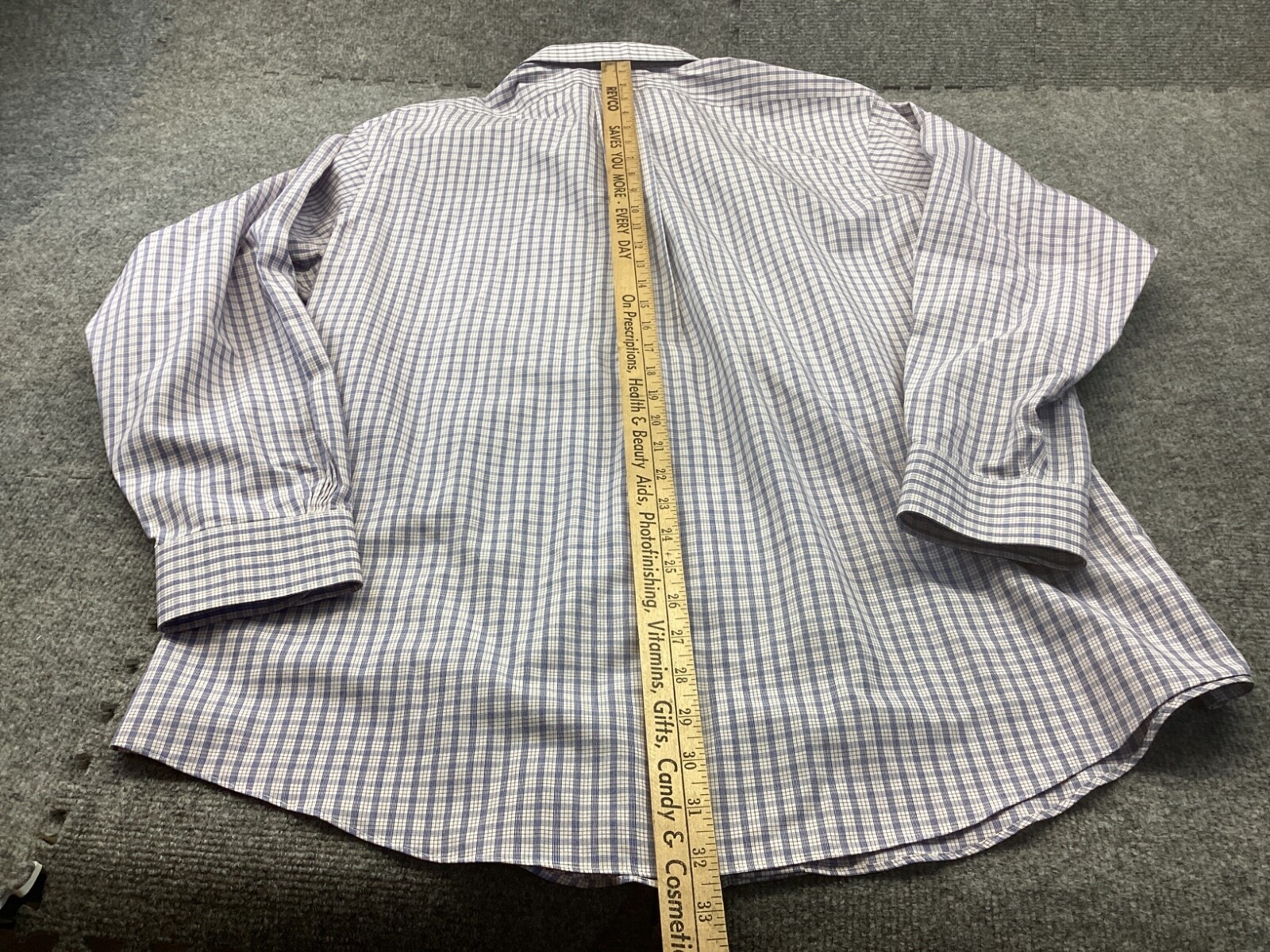 Brooks Brothers Shirt Mens 16.5 34 Blue Check Regent Non Iron Long Sleeve
