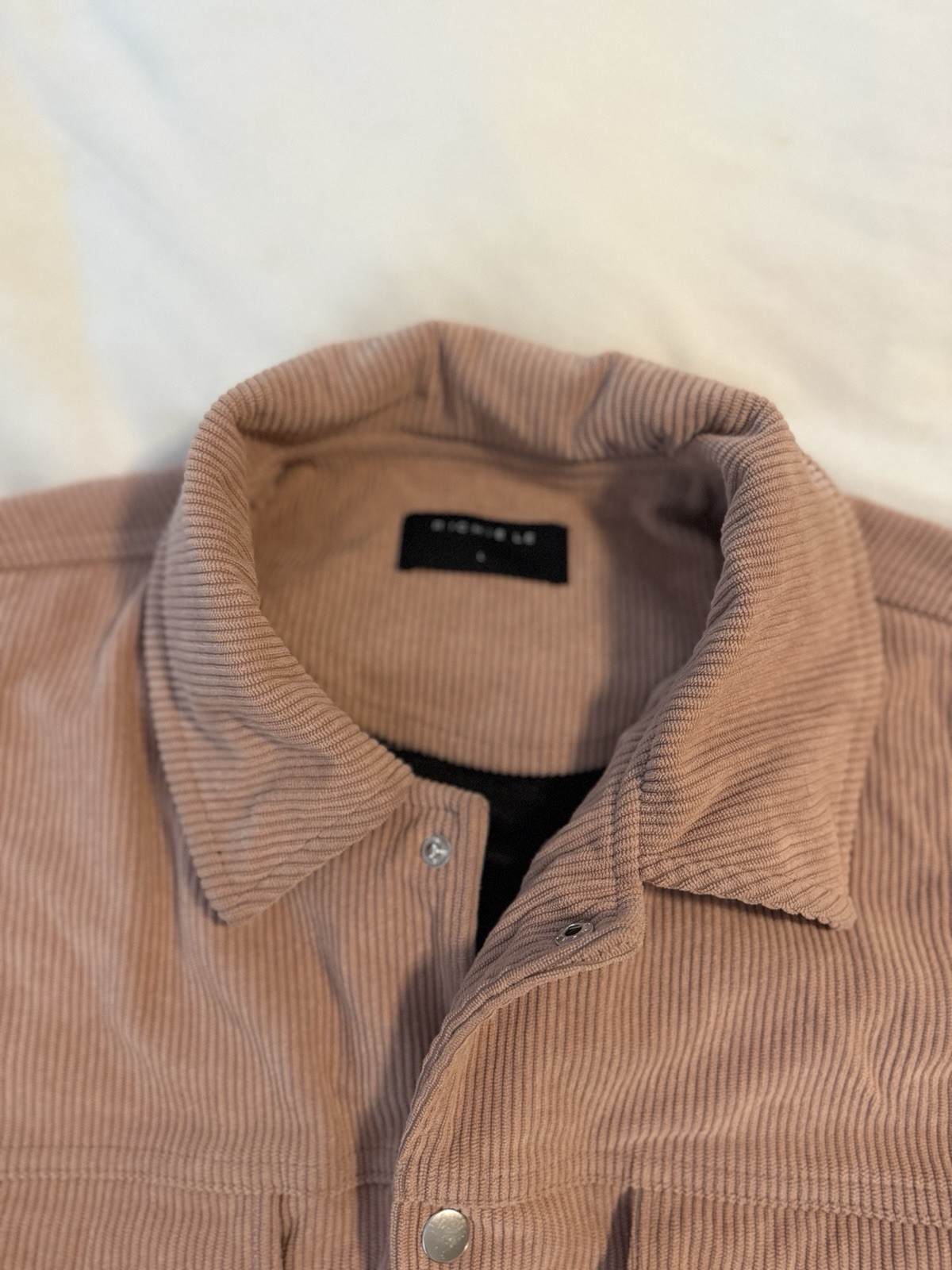 Richie le Collection Men’s Button Down Jacket Size Large Salmon Pink Cotton