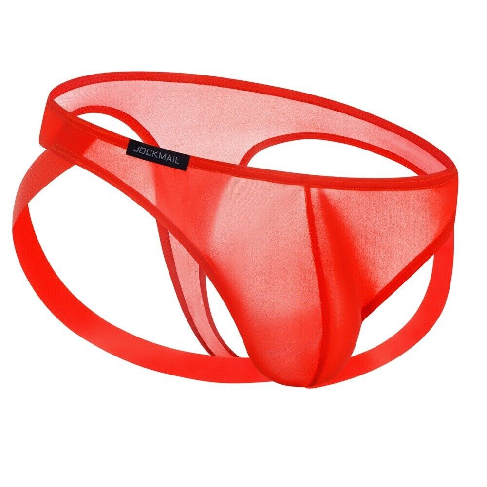 Jockmail Mens Jock Strap Underwear Ice Silk Jockstrap Briefs Underpants Thong