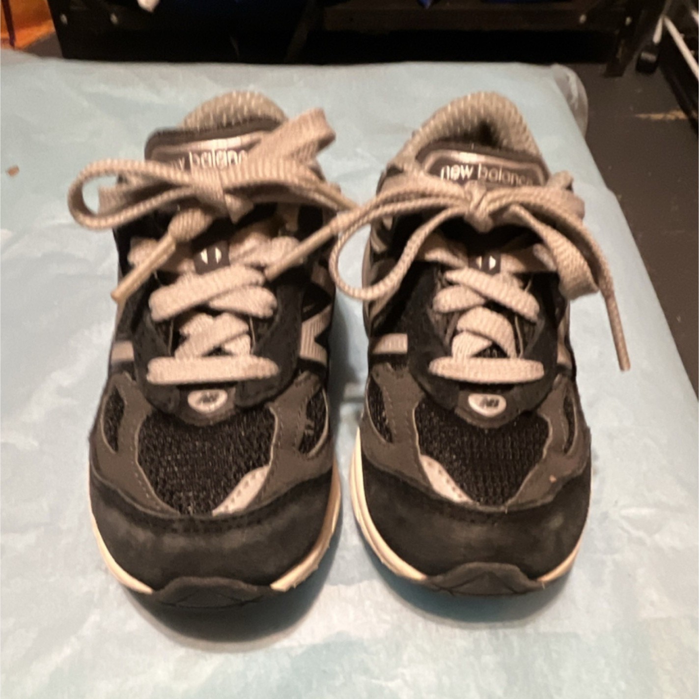 New Balance Toddlers Low Top Running Sneakers Black/Gray Lace-Up Rubber Outsole