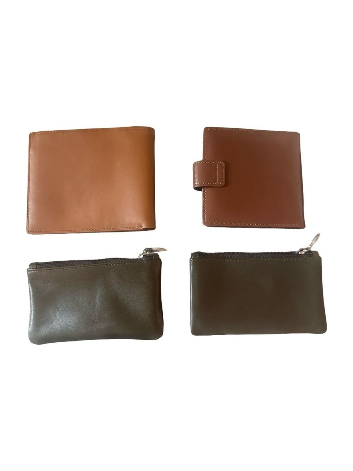 Moda Brown and Tan Leather Wallet and Pouches Set