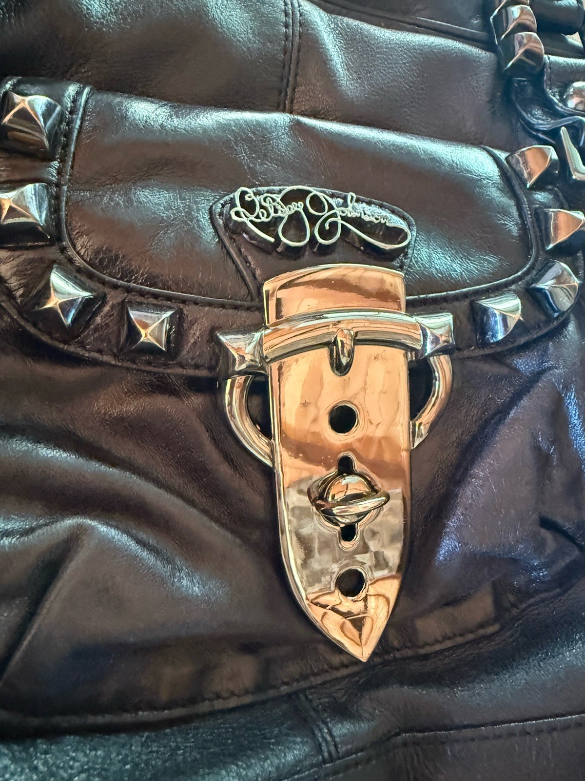 2000s Betsey Johnson Studded Black Purse VINTAGE LEATHER