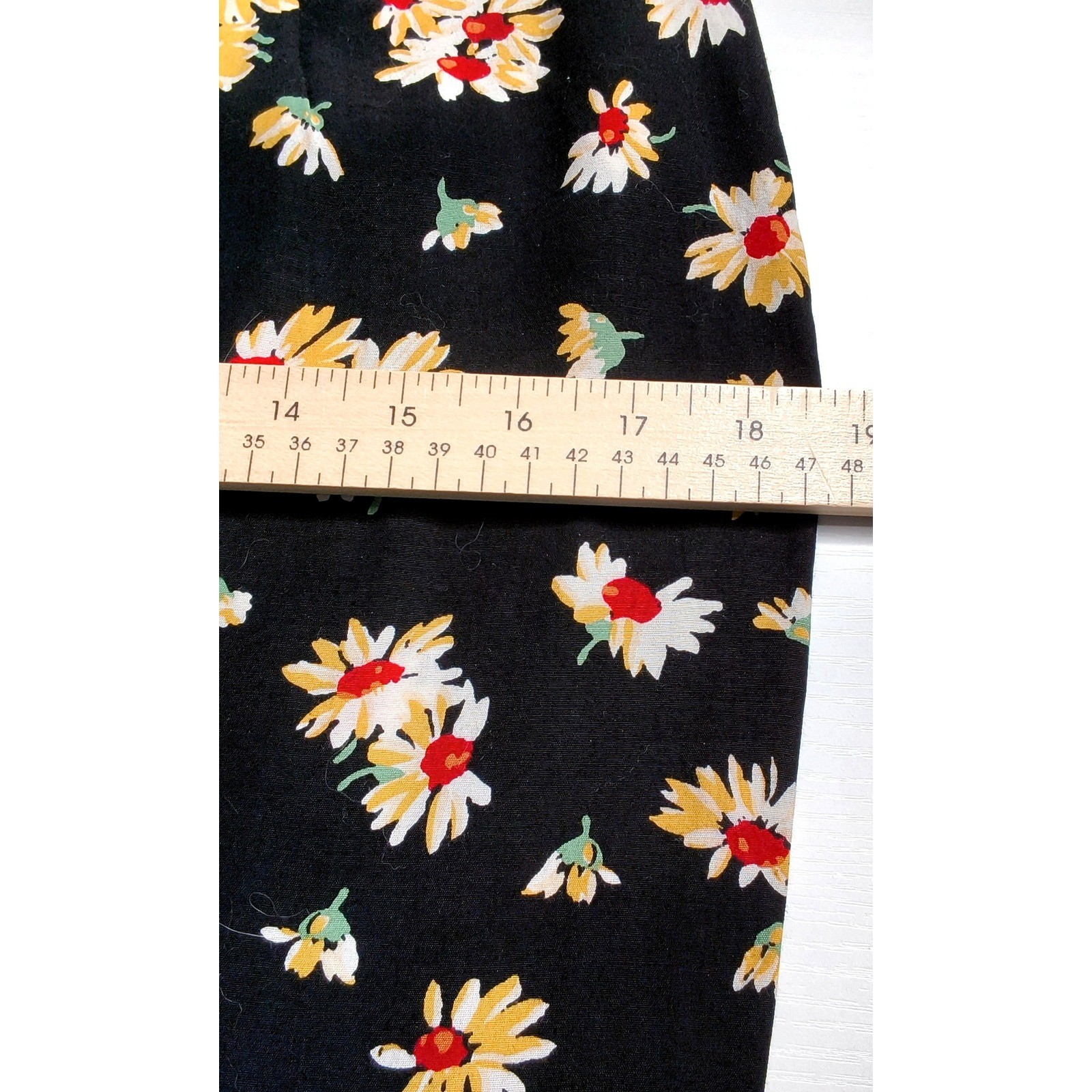 90s Grunge Rampage Clothing Co Floral Midi Dress Women 9 Black Daisy Rayon