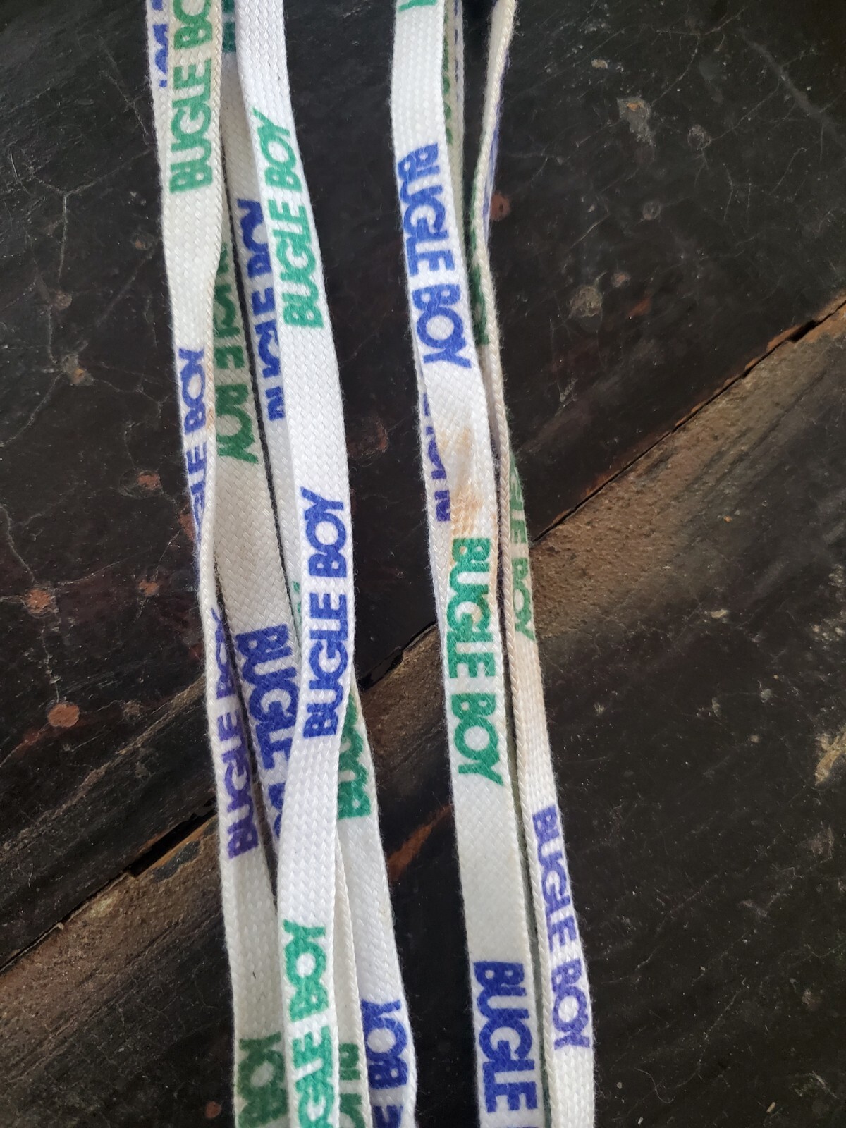 2 pairs x 53″ vintage BUGLE BOY Blue & Green Logo Long shoe laces 1990’s