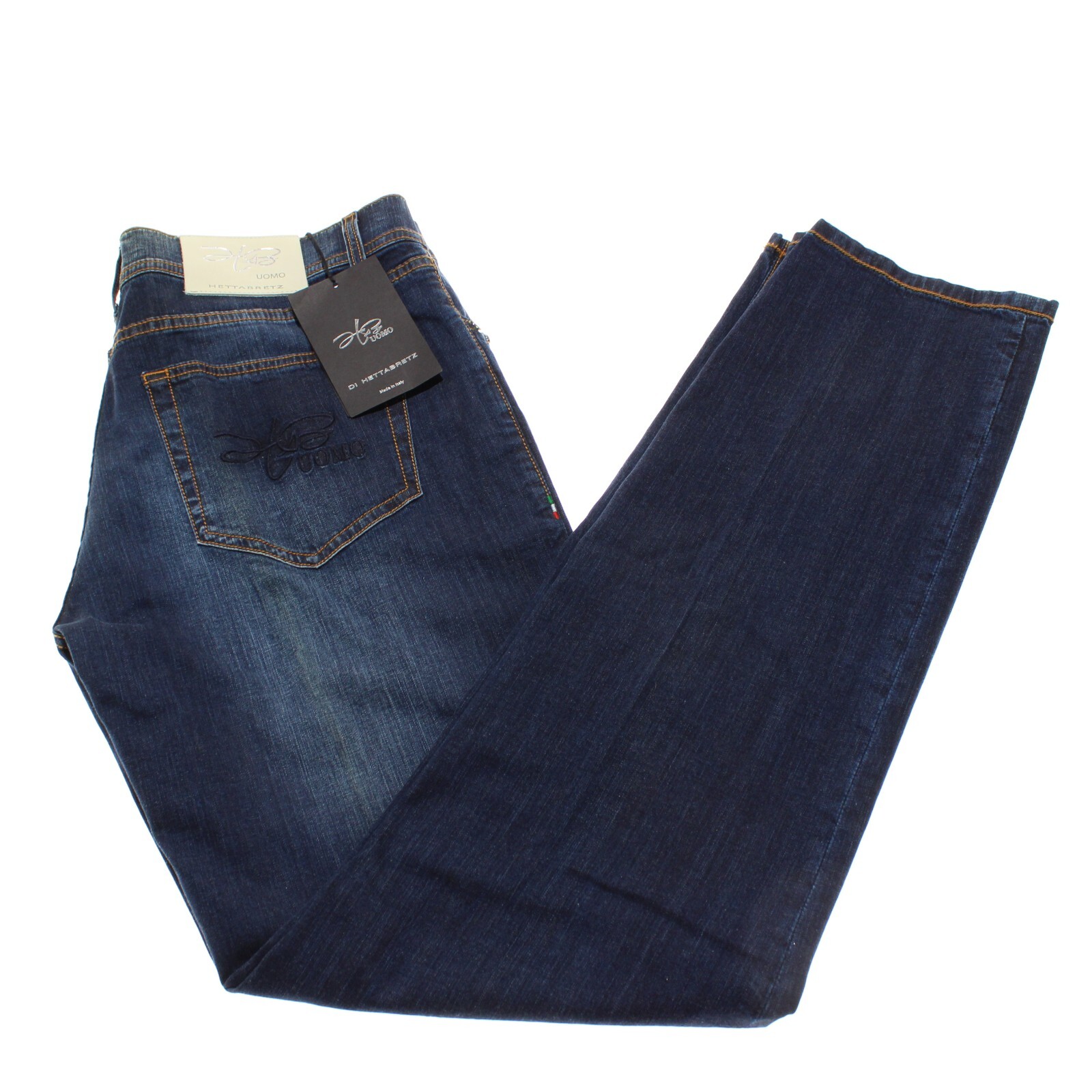 Hettabretz NWD Five Pocket Jeans Size 50 (34 US) In Blue Cotton Blend