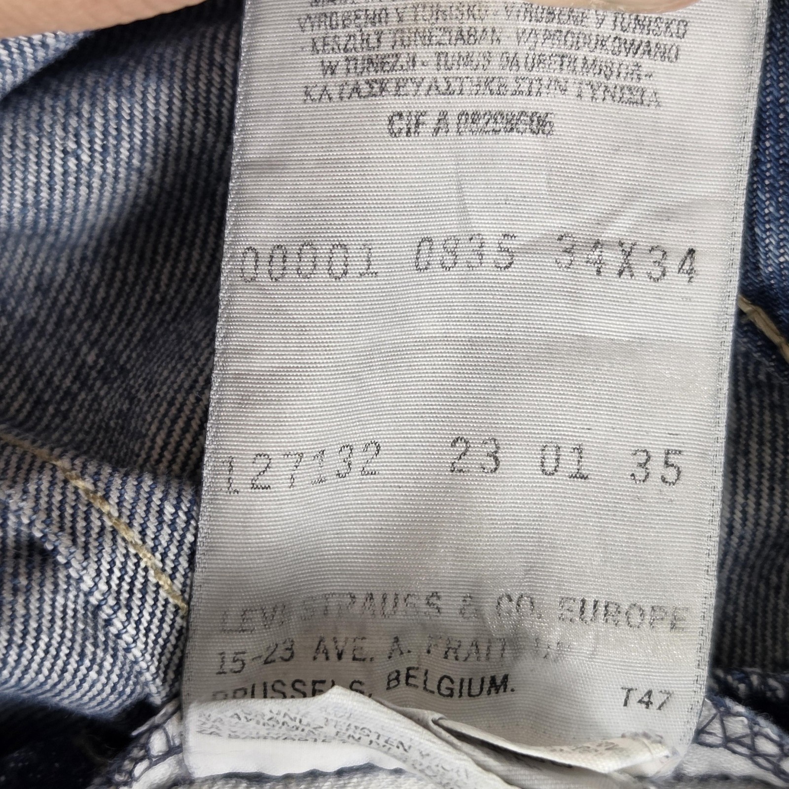Vintage Levis Engineered Jeans Mens Blue Twisted Button Fly Fits 32×33