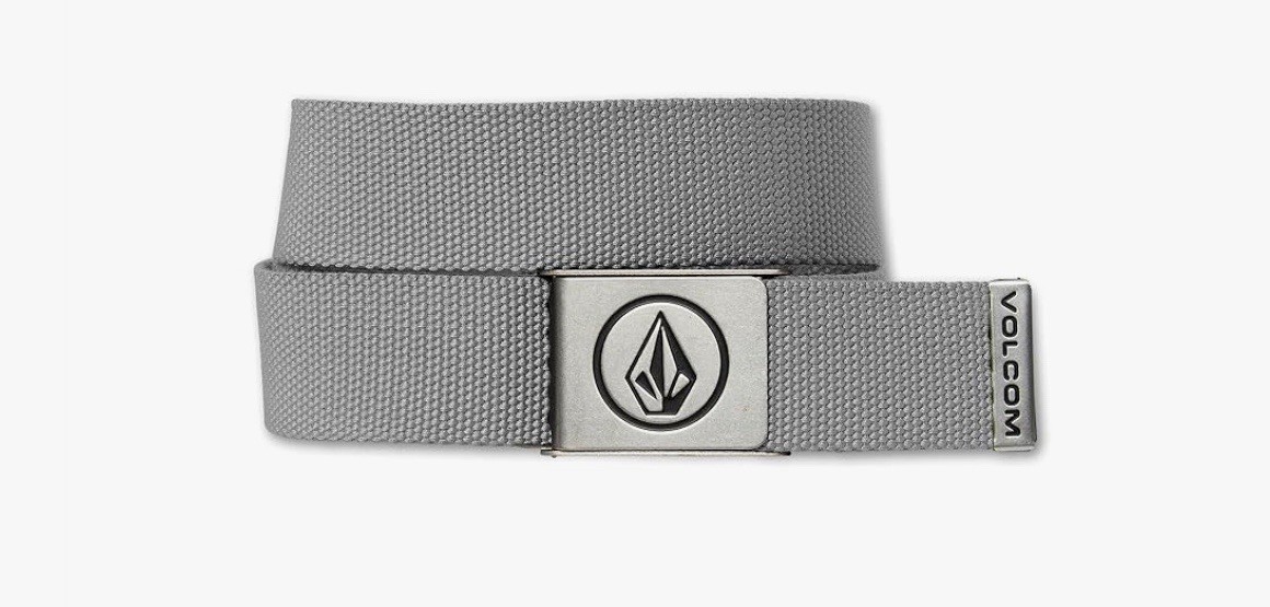 Volcom Men’s Circle Web Belt Gray 1.5″ W Lightweight Nylon One Size New