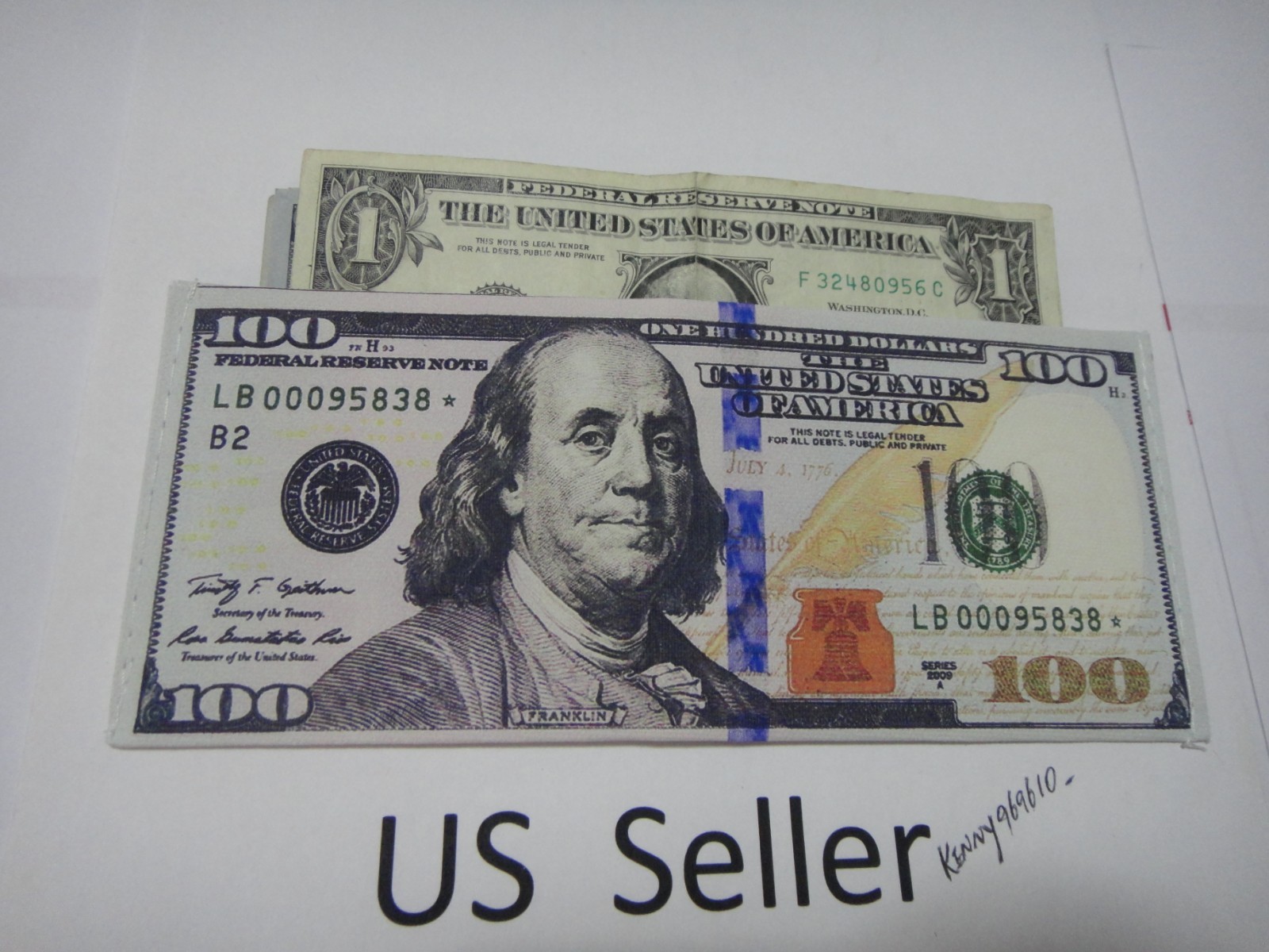 Newest 100 dollar bill wallet bifold ultra thin card holder