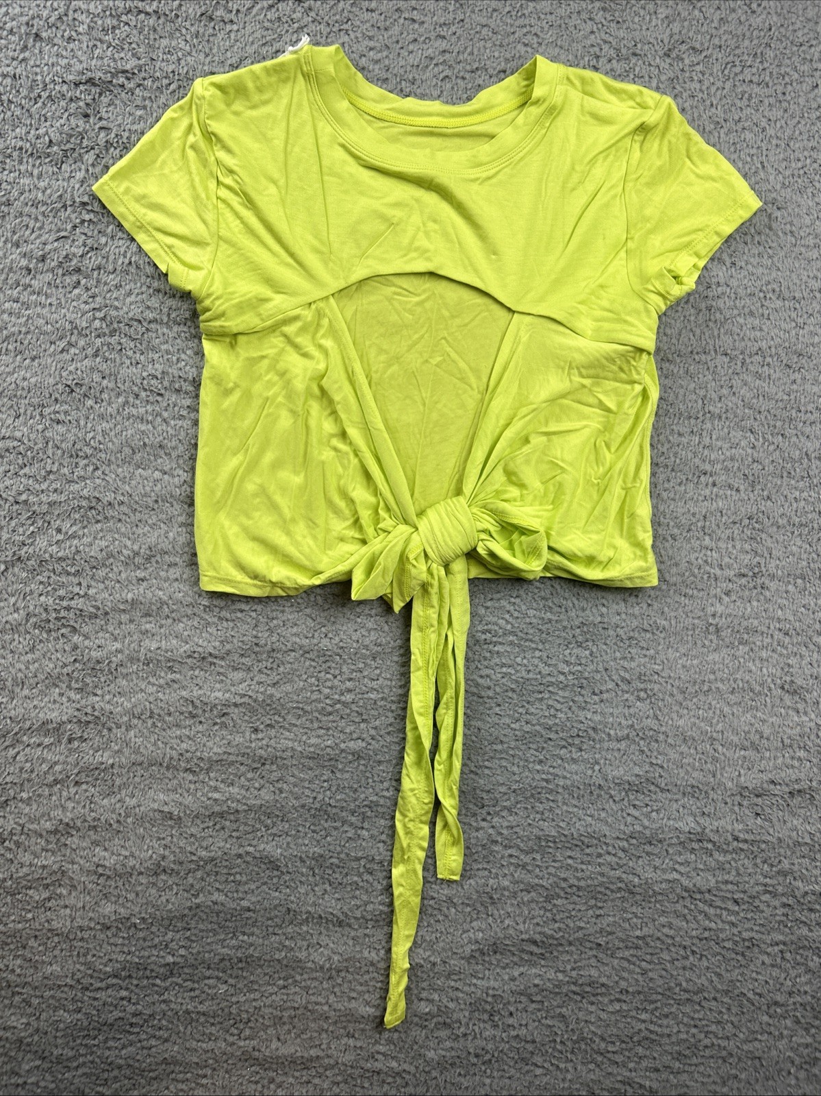 Blogilates Shirt Womens Size Small Short Sleeve Reversible Bow Back Tee Limeade
