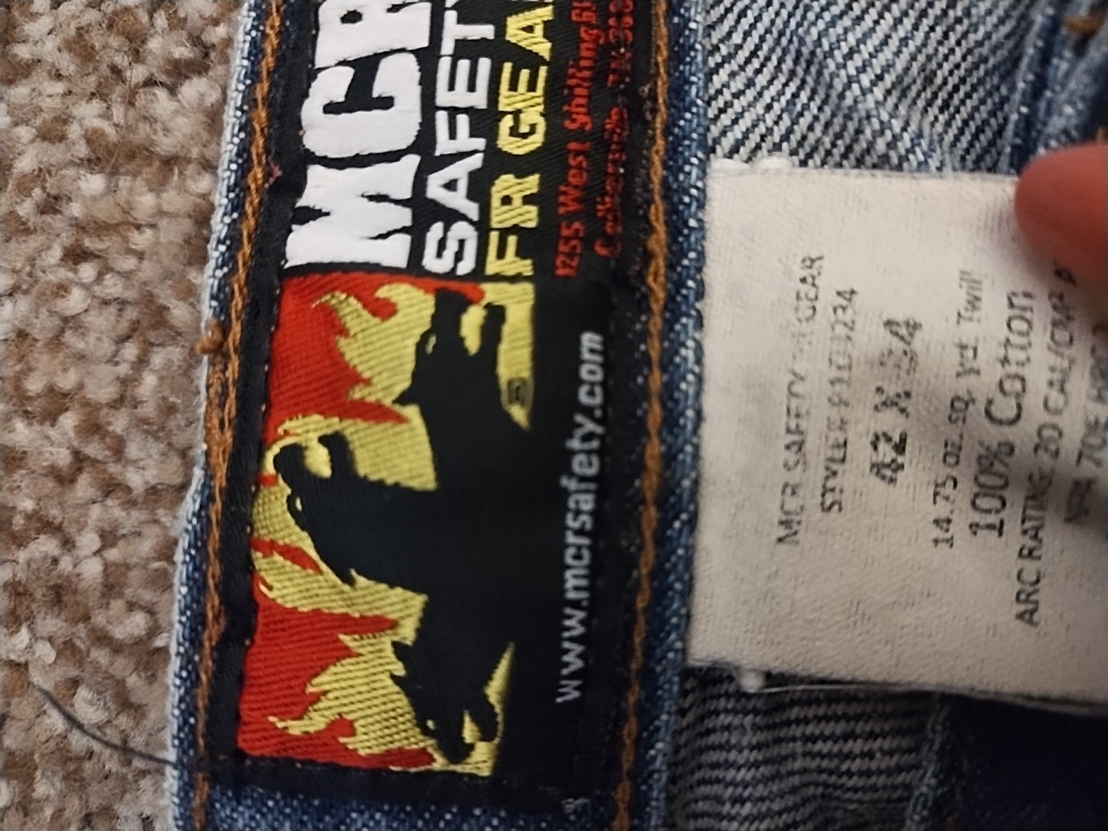 MCR Mens Five Pocket Jeans Safety FR Gear 42×34 Work Jeans NFPA 2112