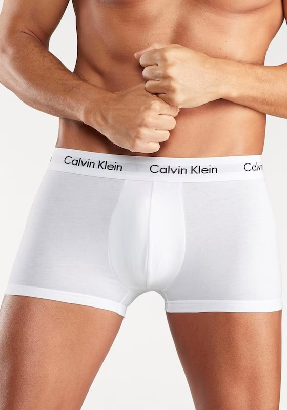 Calvin Klein Men’s Boxer Trunks 3-Pack Underwear Cotton Stretch Black Gray White