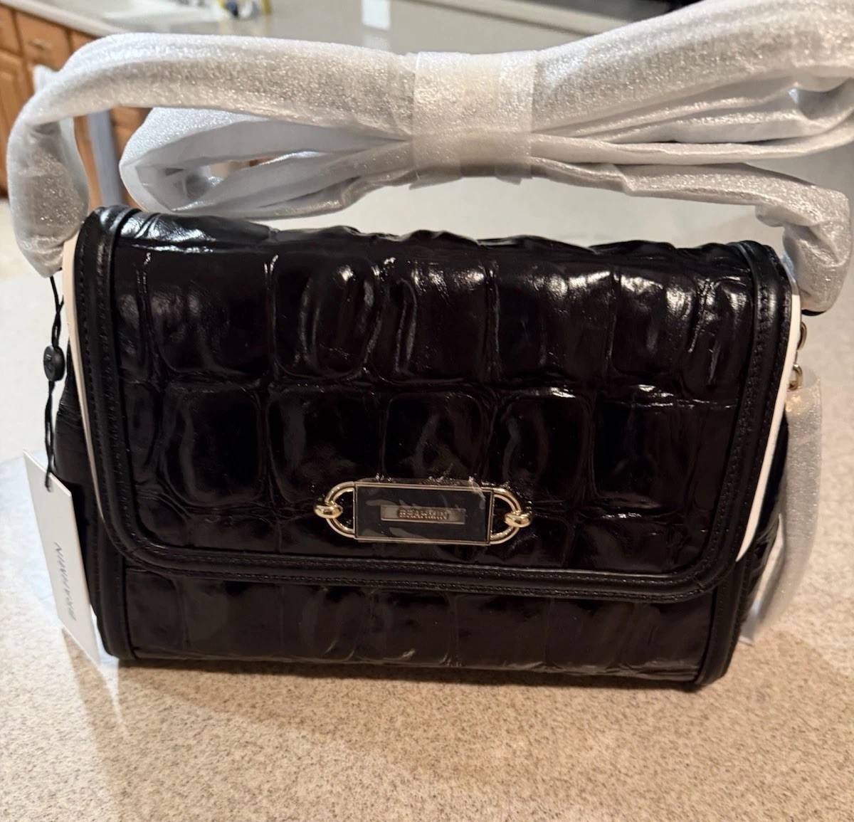 Brahmin Black Castle View Collection Jenah Crossbody $345 NWT