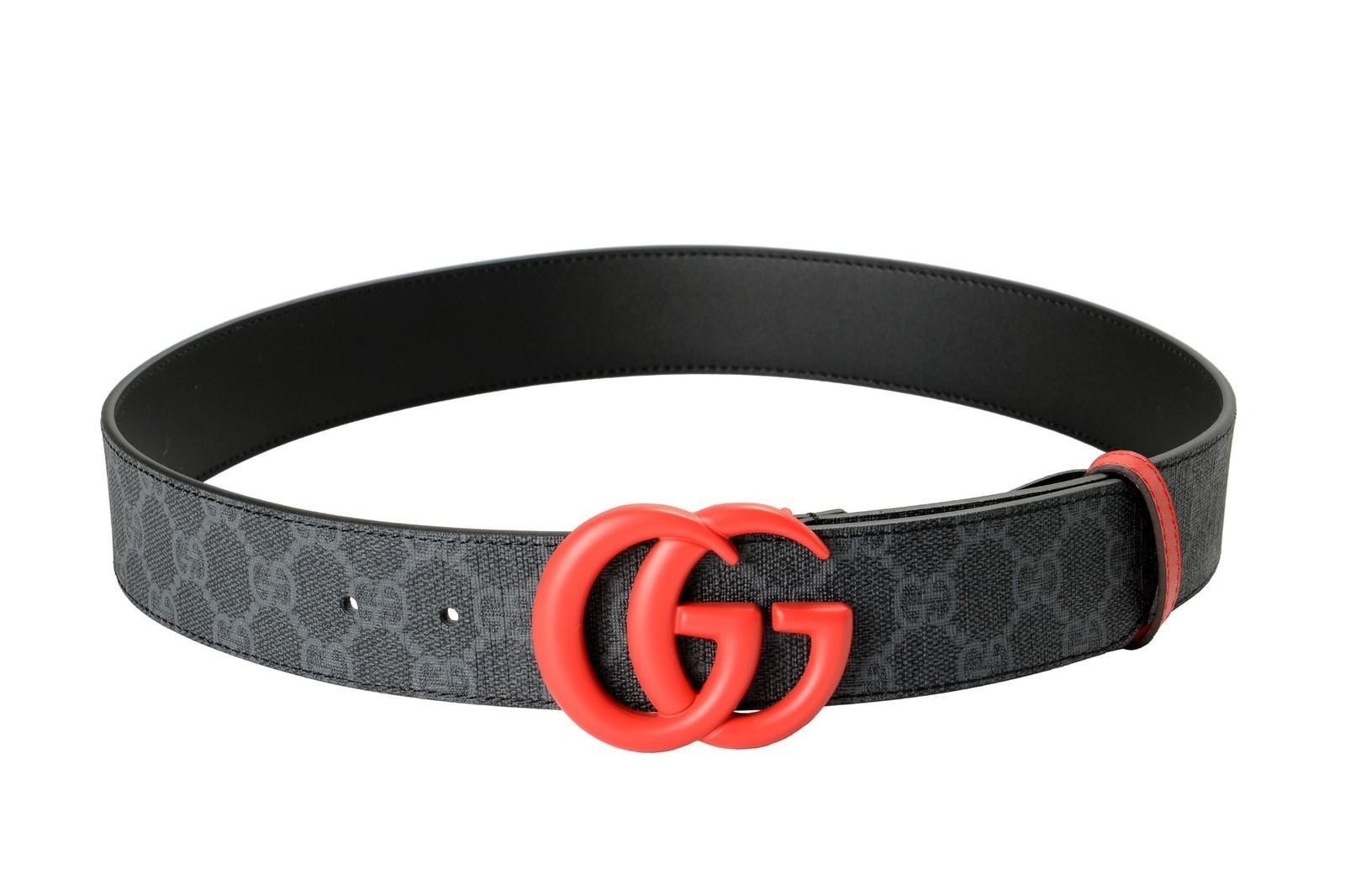 Gucci Guccissima Print Leather Double Red G Buckle Belt US 30 IT 75