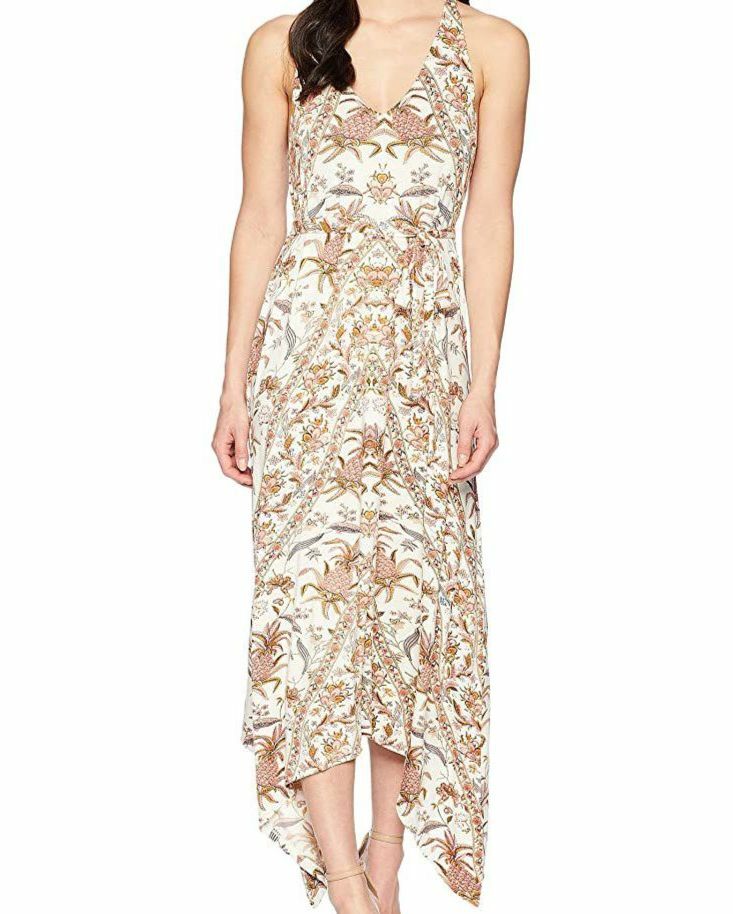 $101 Lucky Brand Women’s White Floral Print Sleeveless Maxi Sundress Size XL