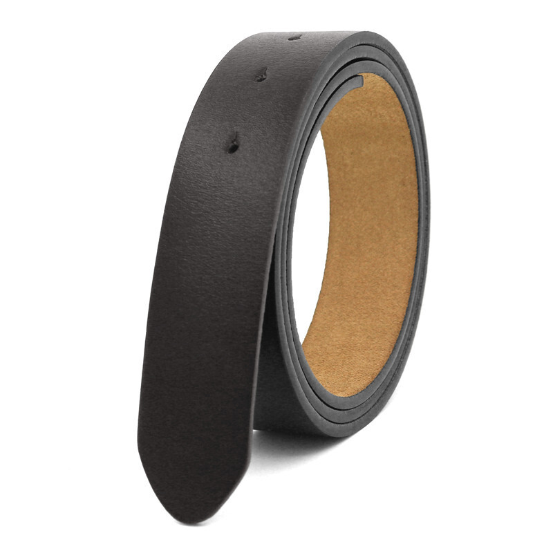 Genuine Leather Replacement One Piece Belt Without Buckle Snap on Strap 120cm