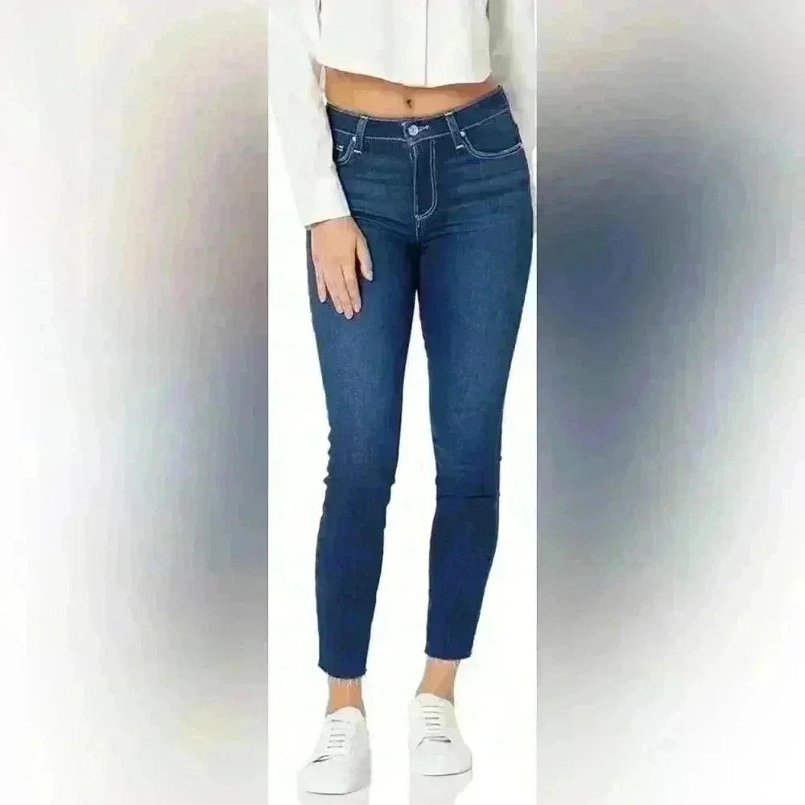 Paige Hoxton Skinny Jeans Size 32 Dark Wash High Rise Ankle Stretch Denim EUC