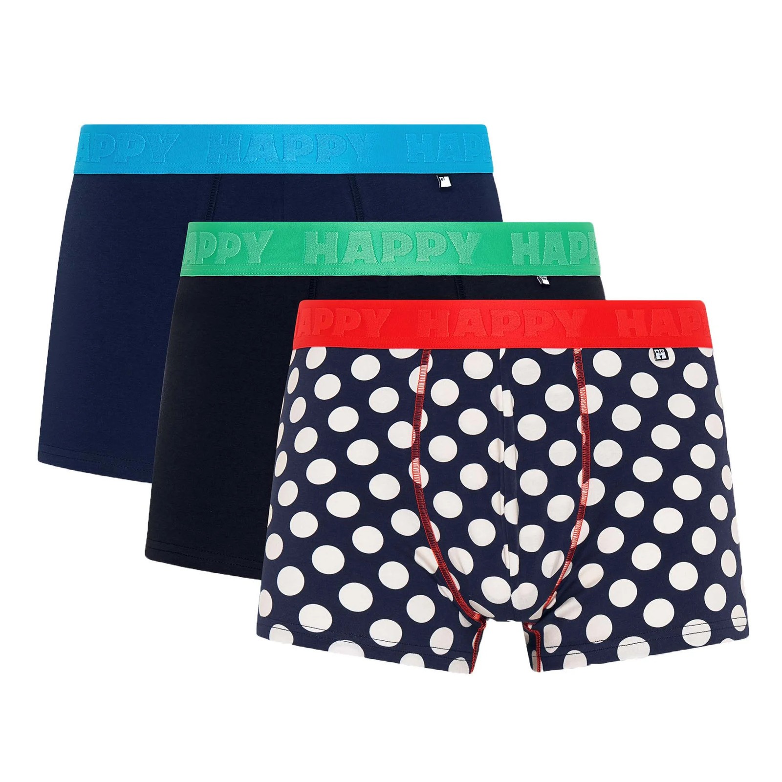 Happy Socks Men’s Boxers, 3-Pack – Trunks, Cotton Stretch, Solid/Patterned…
