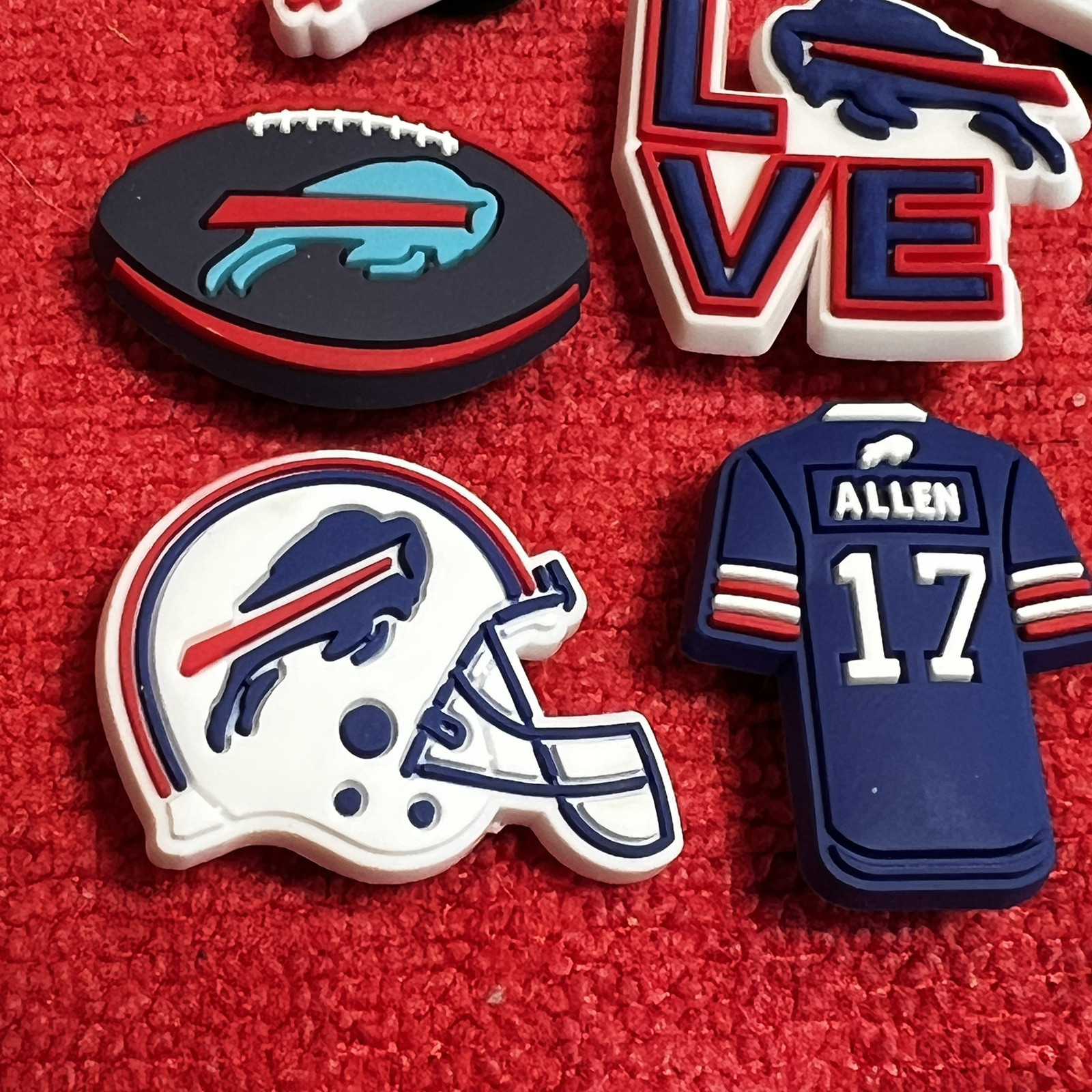12-Pack Buffalo Bills Shoe Charms Mafia NFL Josh Allen Helmet Fan Charm