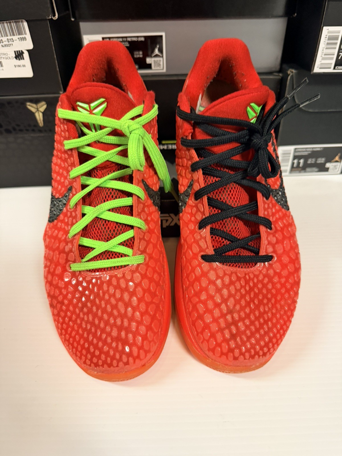 Nike Kobe 6 size 5.5 Protro Reverse Grinch Red Size Shoes FV4921-600 7 W green