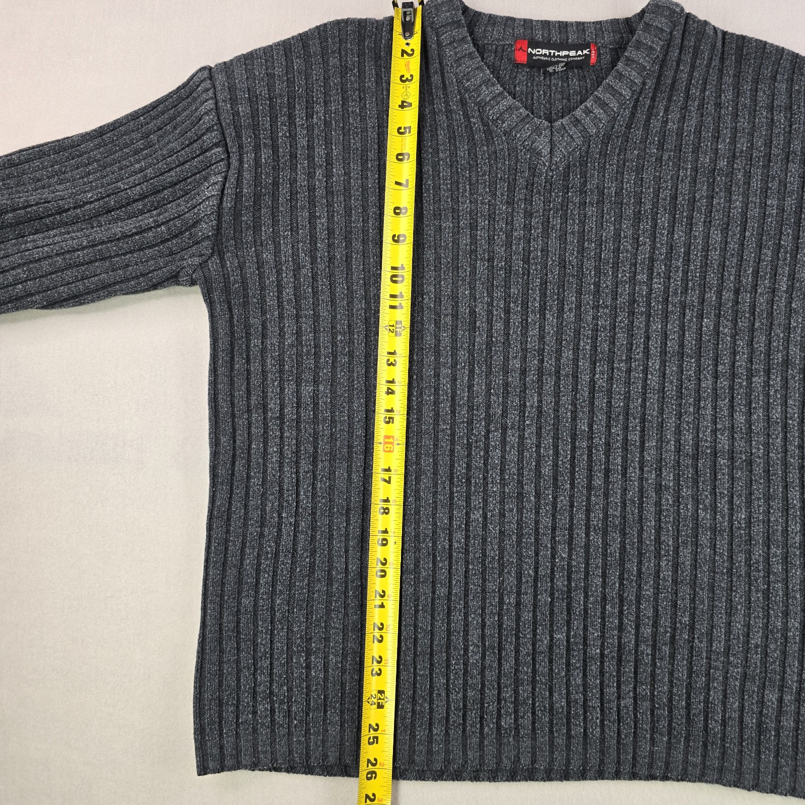 Northpeak Mens Sweater Large Pullover Ribbed Acrylic Polyester Blend Outdoors