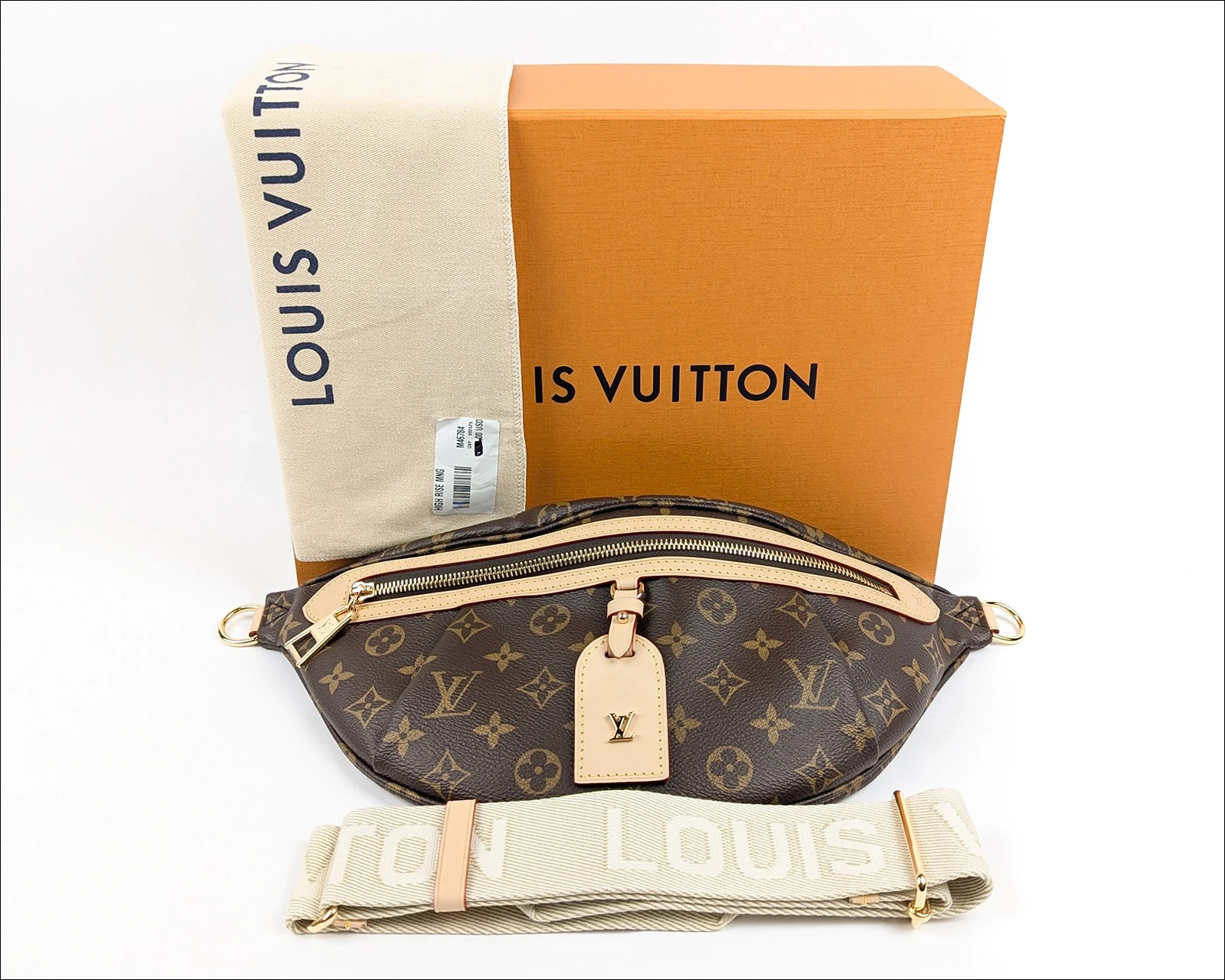 Authentic LOUIS VUITTON High-Rise Monogram Bum Bag M46784 Waist Pouch W/ Box