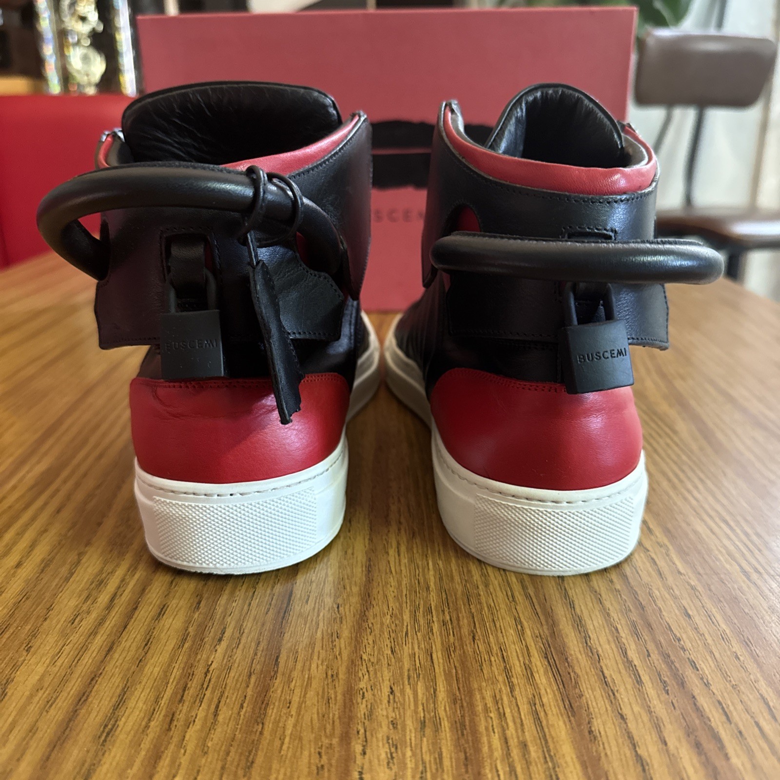 RARE Ronnie Fieg x Buscemi 110MM ‘Bred’ – Size EU 43 US 10 Red/Black Kith Collab