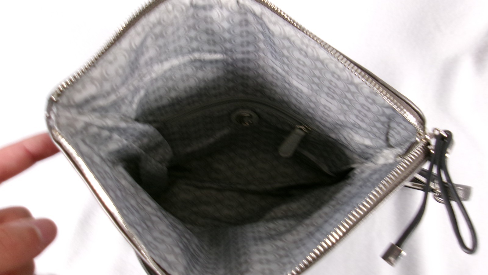 Charming Charlie Gray Metallic Fold-Over Crossbody Purse