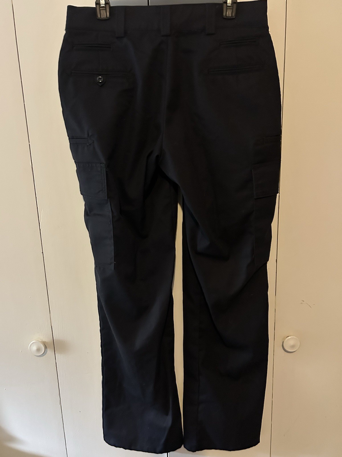 Black Unisex Cargo Work Pants Uniform Utility Pocket Workwear Style Trousers