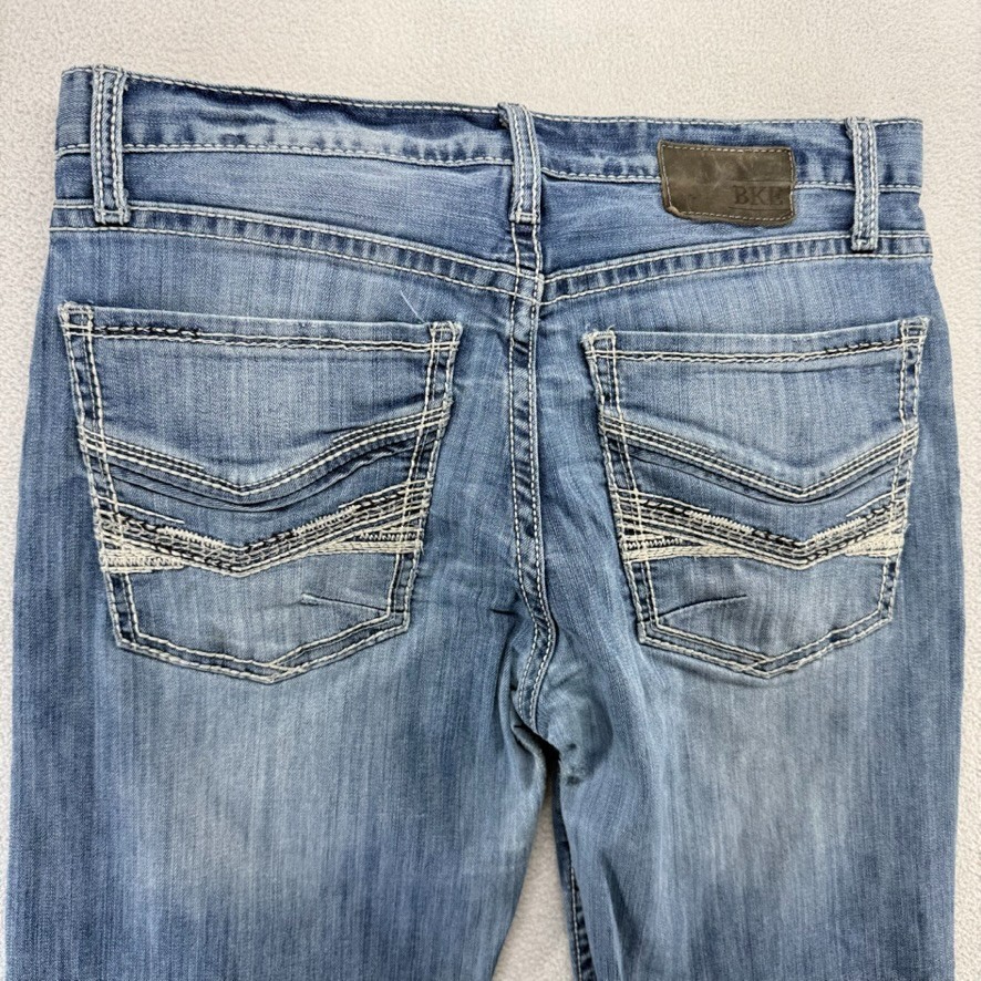 Buckle BKE Jeans men’s 32 S Blue Denim Jake Straight Baggy loose Distressed Logo