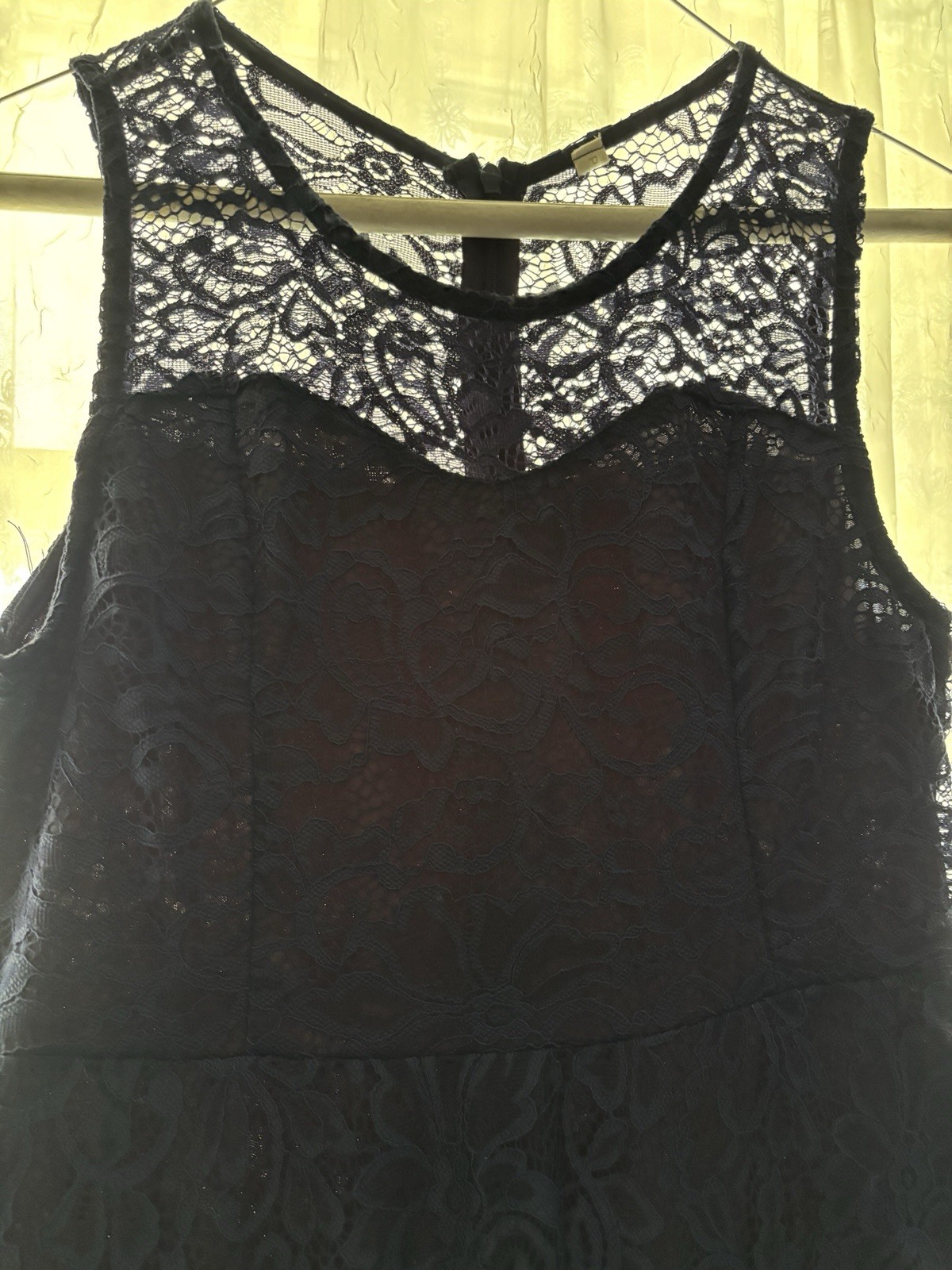 Romantic Navy Blue Crochet Lace Dress