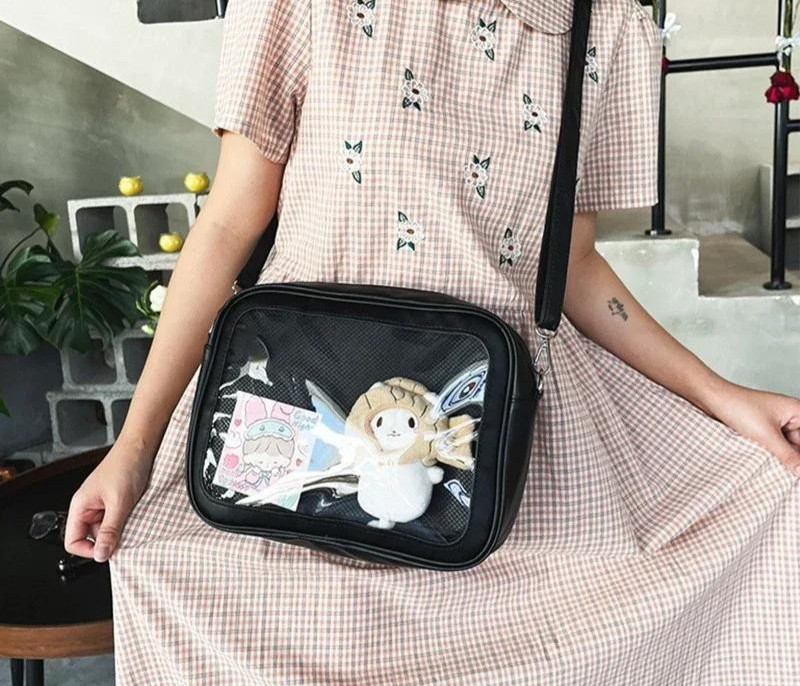 Women’s Ita Crossbody Bag Clear Transparent Shoulder Messenger Purse Cute Kawaii