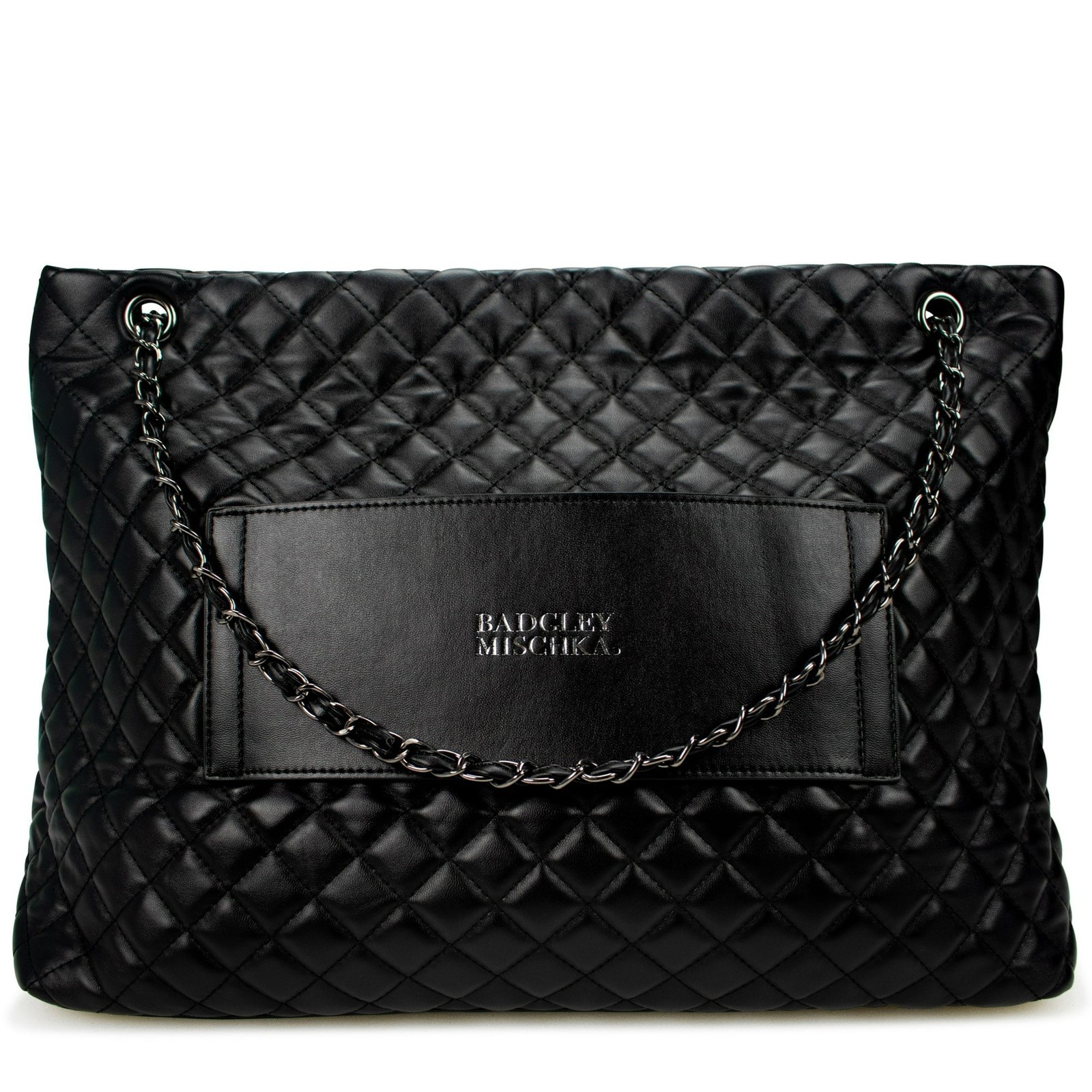 Badgley Mischka Diana Vegan Leather Tote Weekender Women’s Travel Bag BLACK