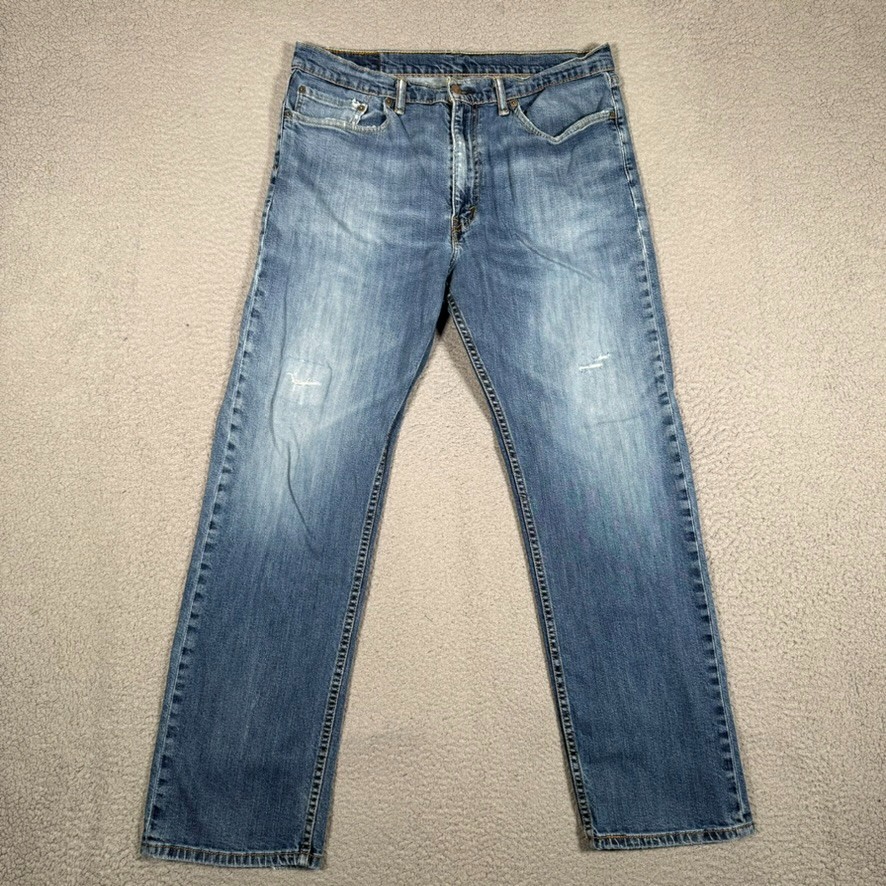 Levis Jeans Mens 34×30 Blue 505 Straight Fit Denim Casual Logo Preppy 5 Pocket
