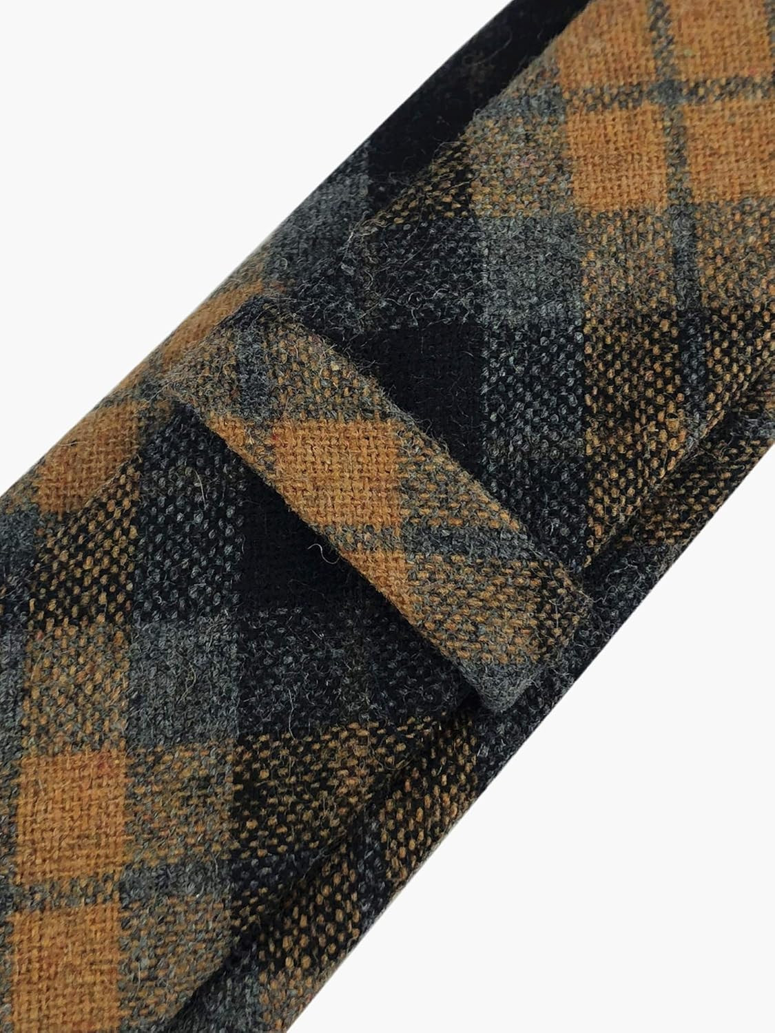 Wool Cashmere Neck Tie for Men Plaid Causal Formal Skinny Tweed Pattern Woolen N