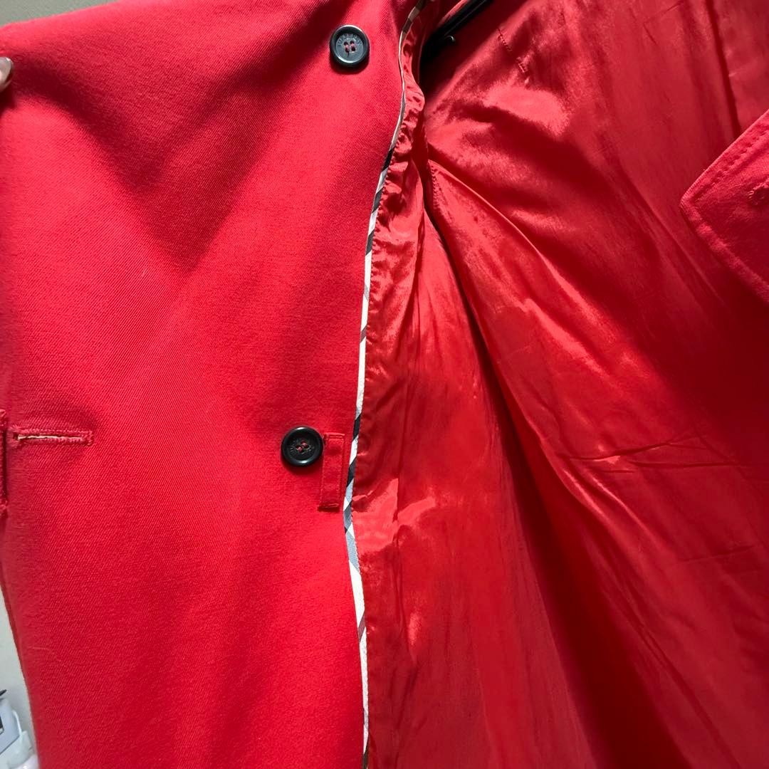 BURBERRY Red Double Breasted Long Coat UK8