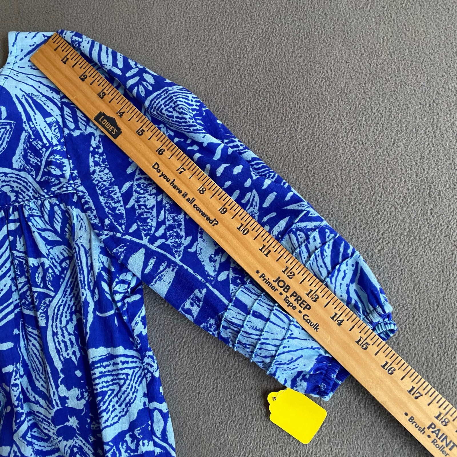 Vtg 80s 90s Two Potato Laguna Beach Midi Tiered Muumuu Dress XS Cotton Blue NOS