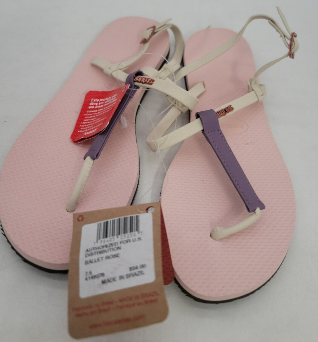 NEW Havaianas Women 7.5 You Rio Sandal Ballet Rose Ankle Strap