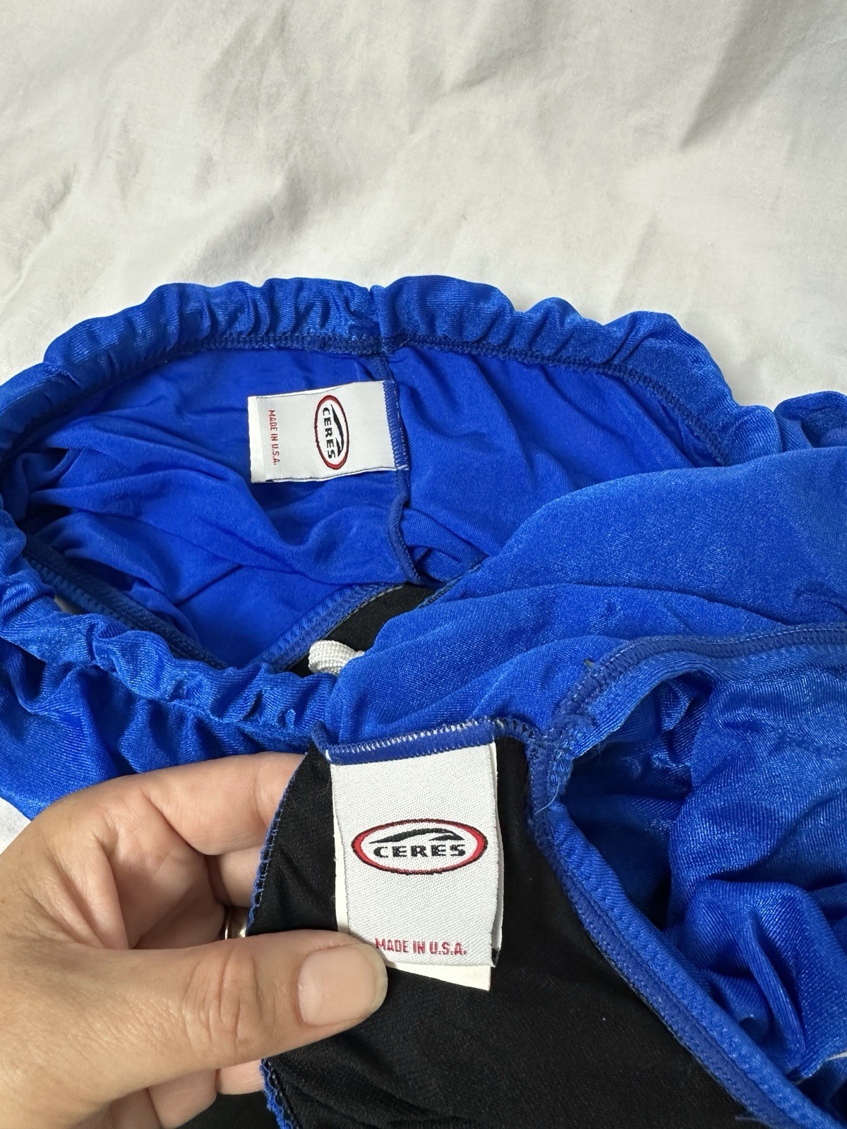 Vintage 90s Ceres Womens Two Piece Workout Swimsuit Blue Size 34 Made In USA